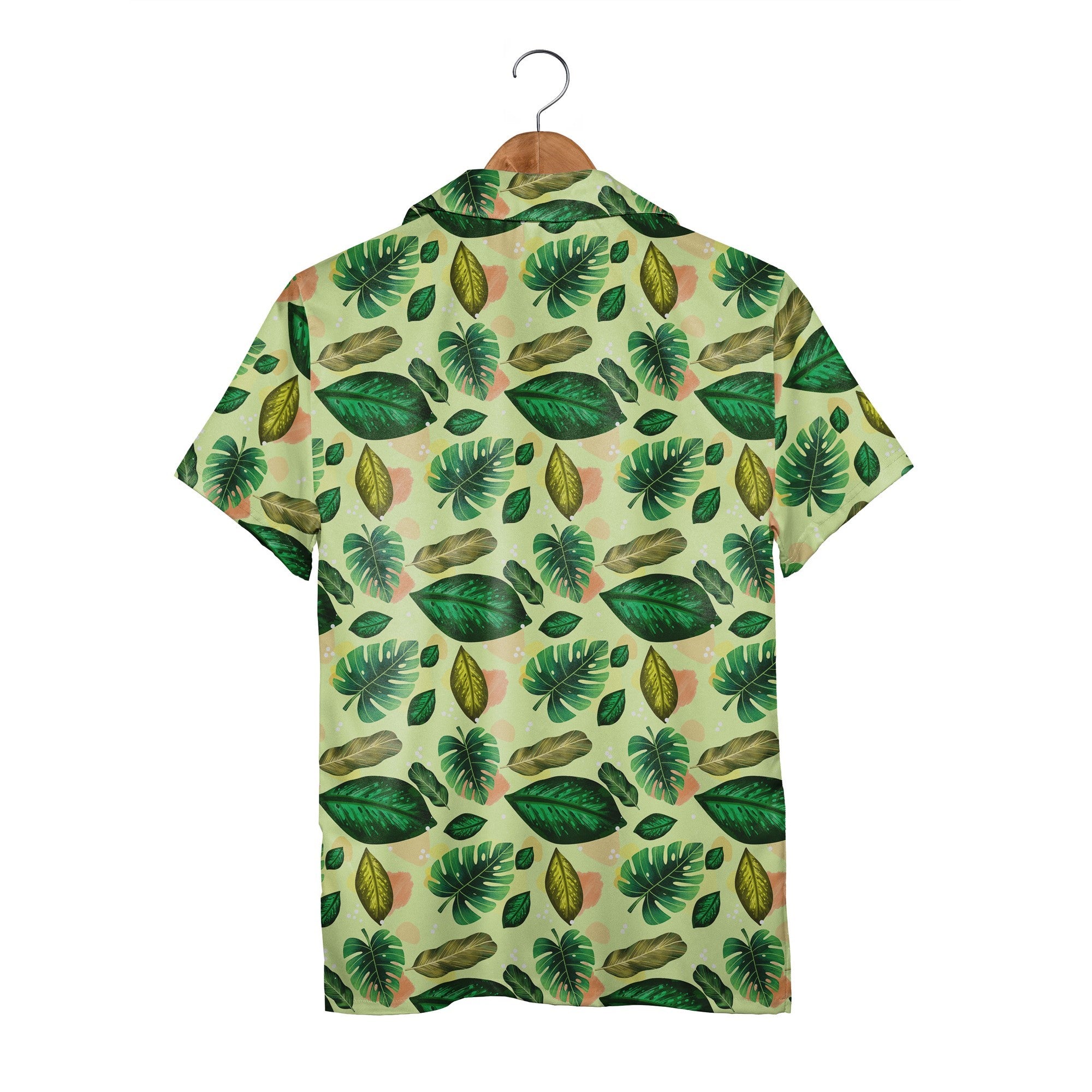 Chartreuse Botanical Hawaiian Shirt with Abstract Brushstrokes
