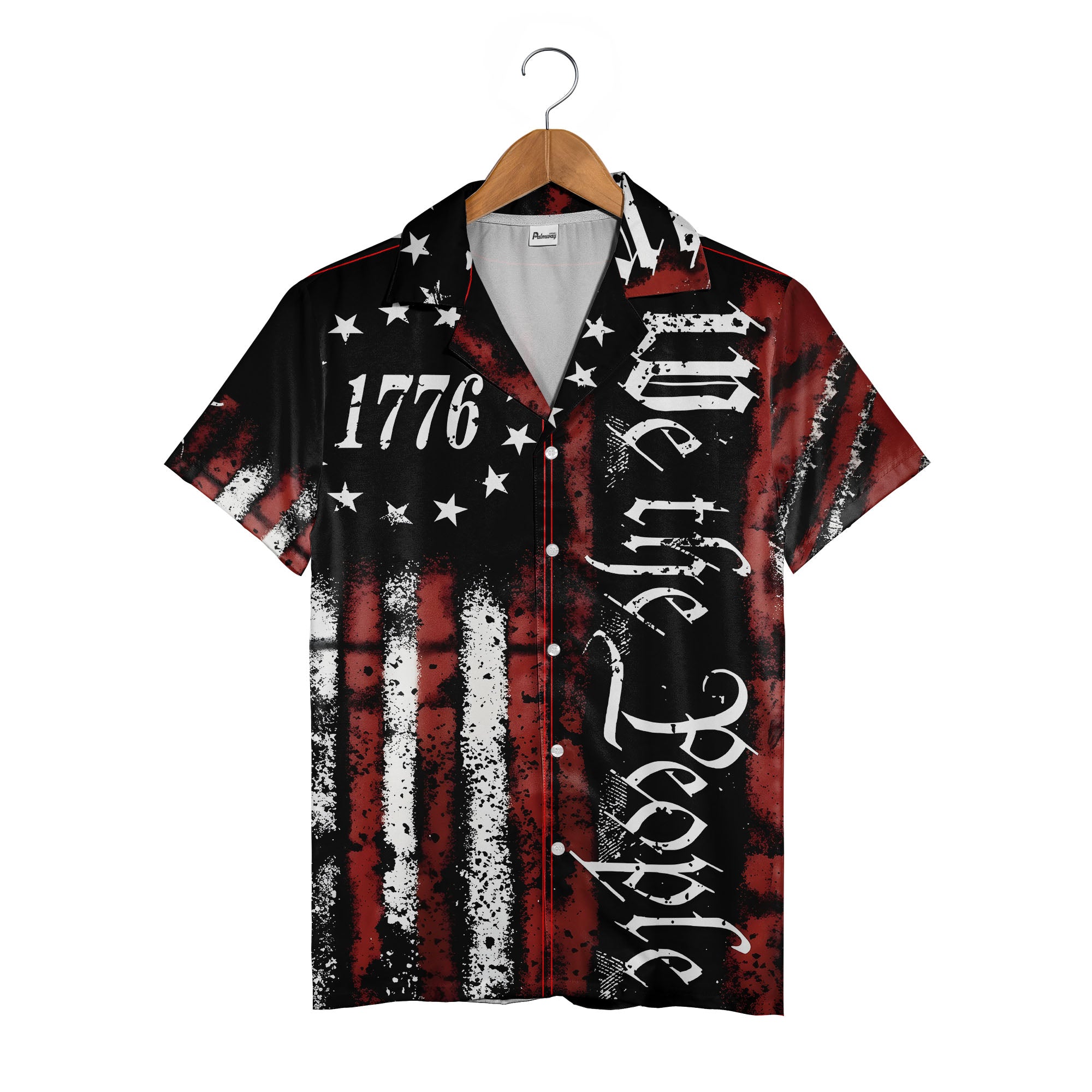1776 We The People Hawaiian Shirt - Distressed Grunge Stars & Stripes Freedom Print