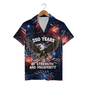 4th of July Bald Eagle Hawaiian Shirt - Stars & Fireworks American Flag Celebration