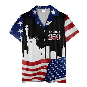 america 250th anniversary hawaiian shirt with patriotic nyc skyline design