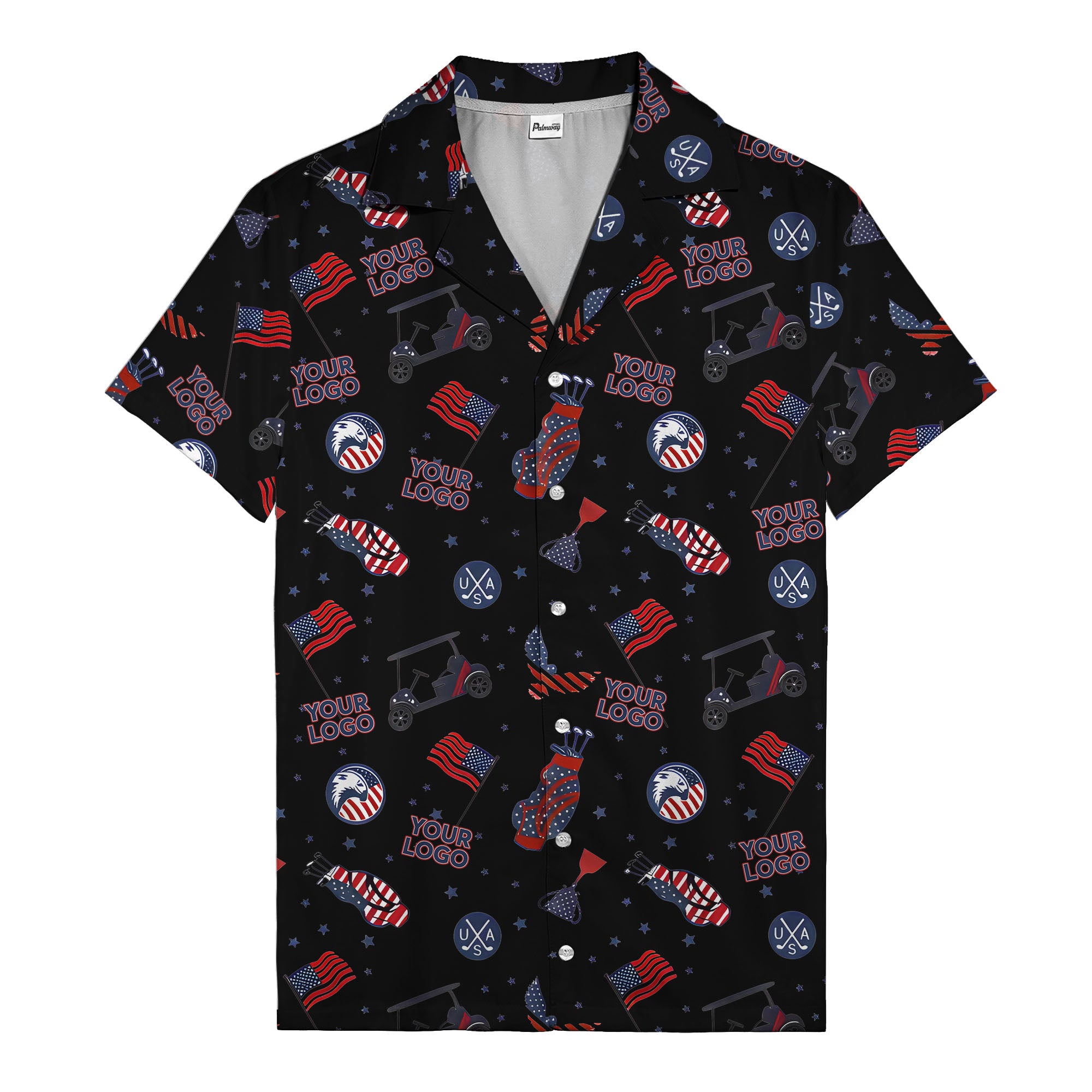 american golf flags bald eagles golf carts hawaiian shirt for men