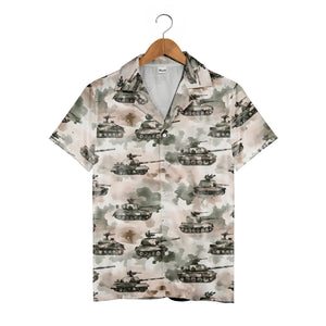 Army Tank Camo Hawaiian Shirt – Tactical Military Design for Veterans