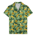 banana bunches & monstera leaves hawaiian shirt for beach vacations