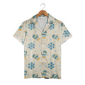 Beige Cozy Mittens Hawaiian Shirt with Teal Snowflake Strings