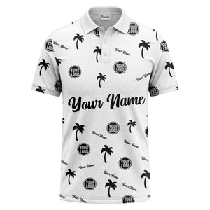 black palm tree silhouettes personalized polo shirt with custom logos