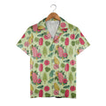 Bold Tropical Palm Hawaiian Shirt in Vibrant Lime and White