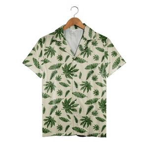 Botanical Study Hawaiian Shirt in Forest Green Tones