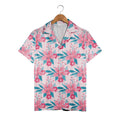 Bubblegum Bloom Hawaiian Shirt with Teal Berry Accents