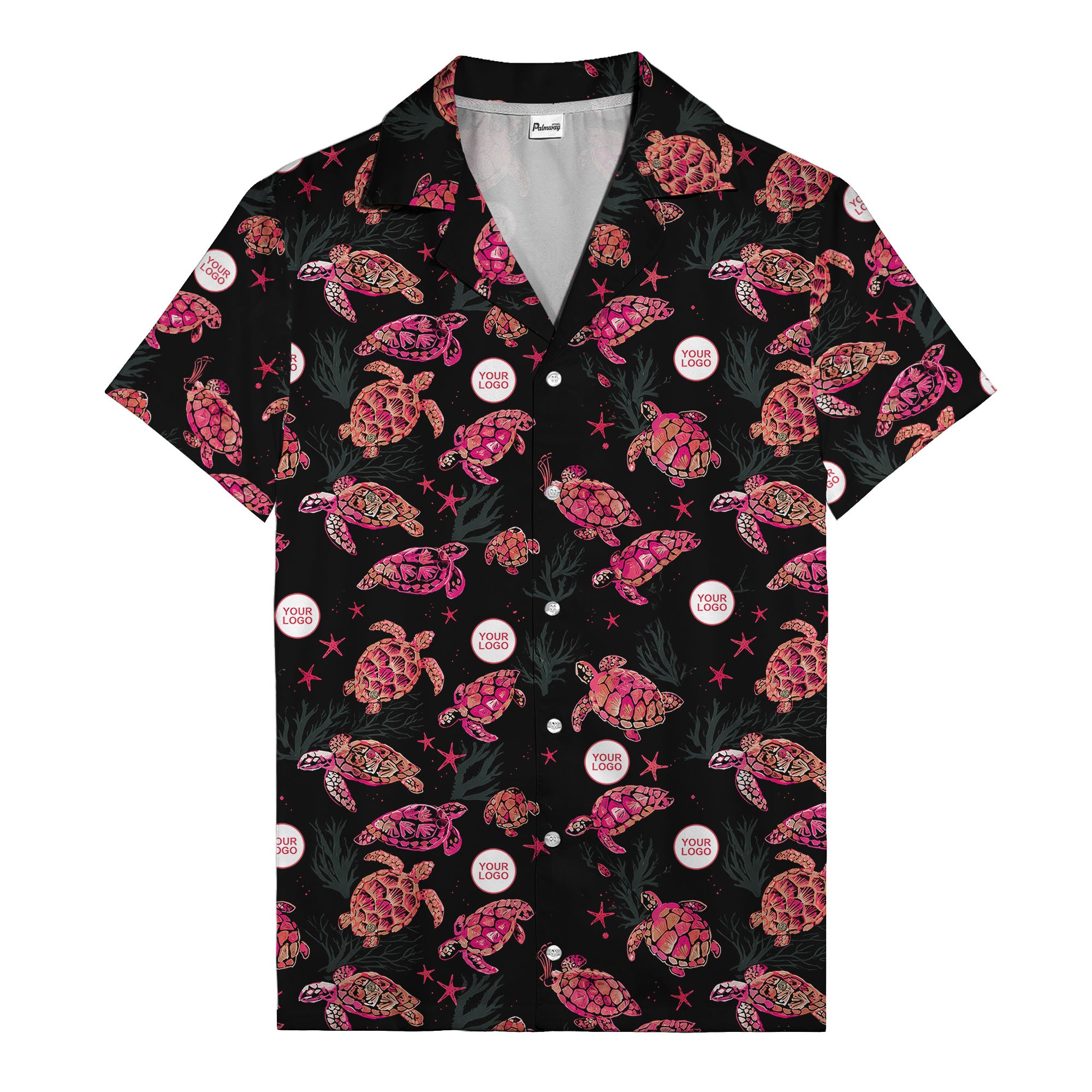 coral sea turtles & starfish watercolor hawaiian shirt for beach days