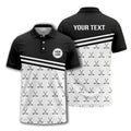 crossed golf clubs & balls repeat pattern polo shirt for men