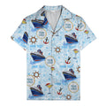 cruise ships & cocktail glasses fun cartoon hawaiian shirt for men