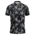 custom color tropical palm tree polo shirt | all-over illustrated print