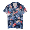 custom face monstera & hibiscus tropical hawaiian shirt for beach parties