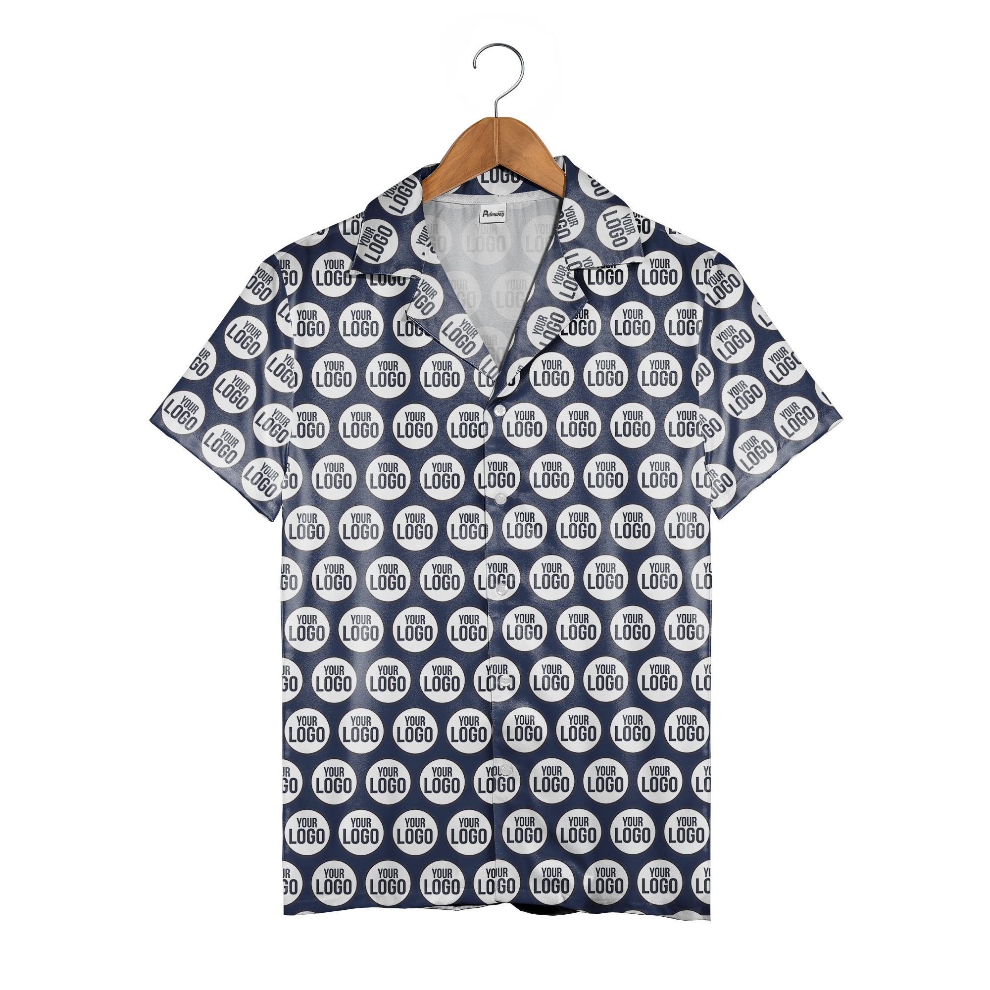 Custom Logo Hawaiian Shirt - Geometric Circle Repeat Pattern Branded Corporate Wear