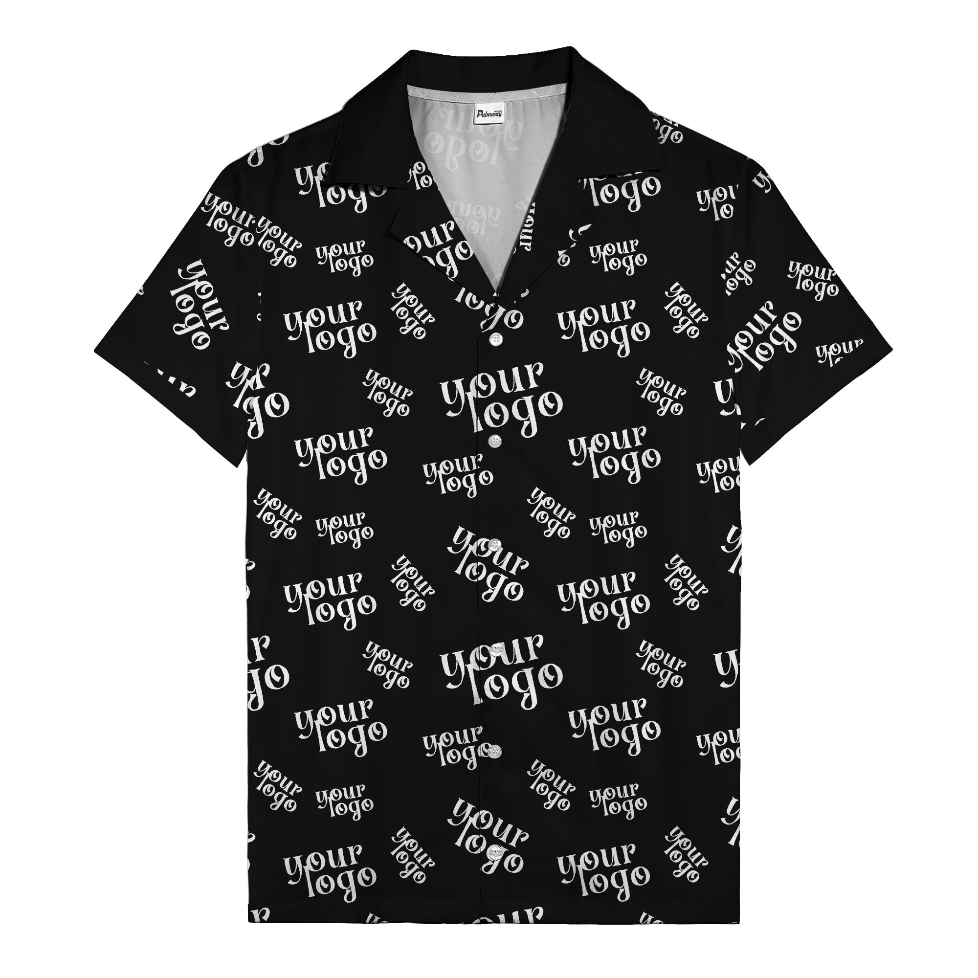 custom logo repeat typography hawaiian shirt for personalized style