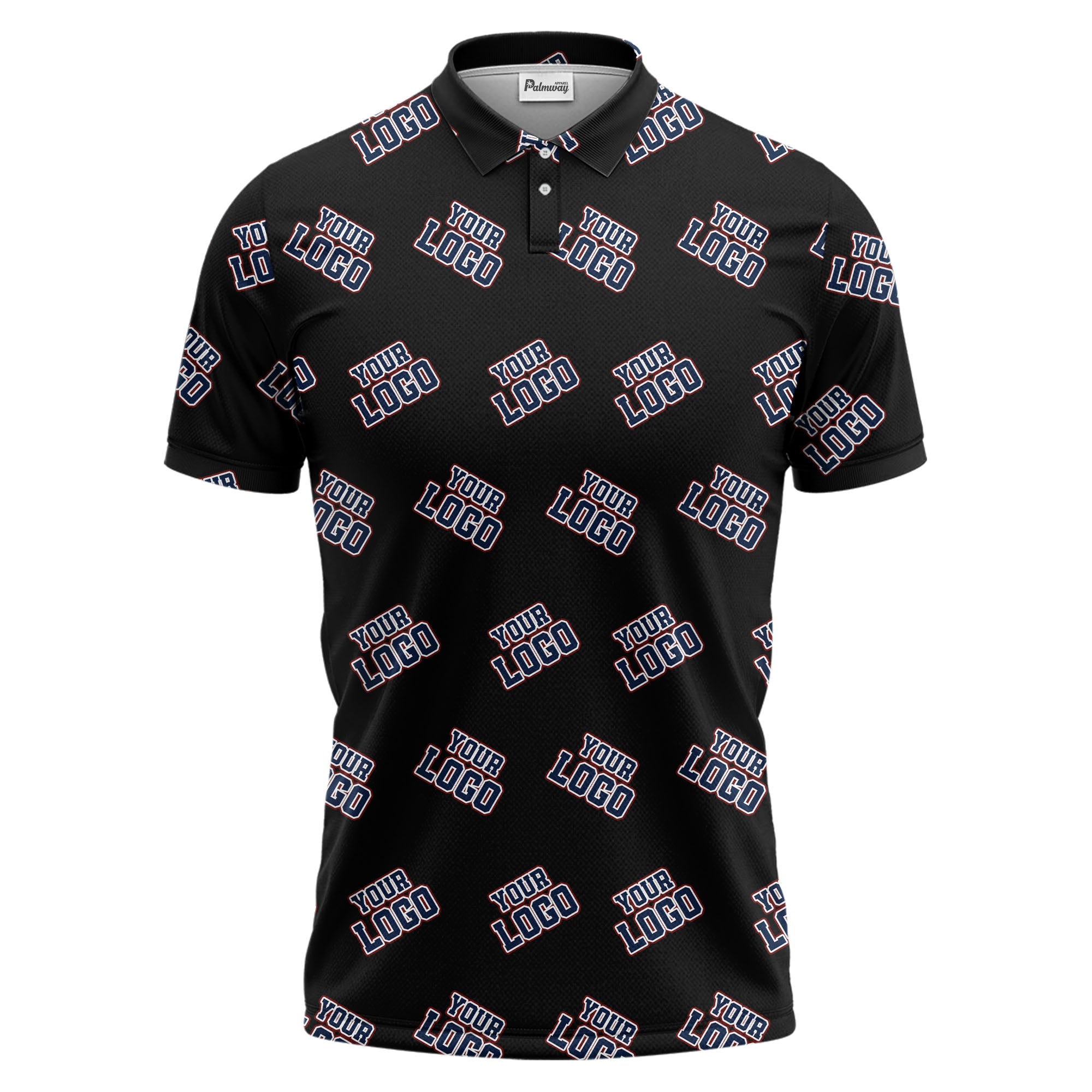 repeating custom logo illustration polo shirt for personalized hawaiian style