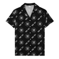 custom logo & text circle repeat black white hawaiian shirt for men