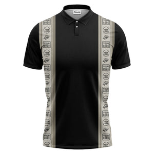 custom logo vertical stripe polo shirt for men - professional branding