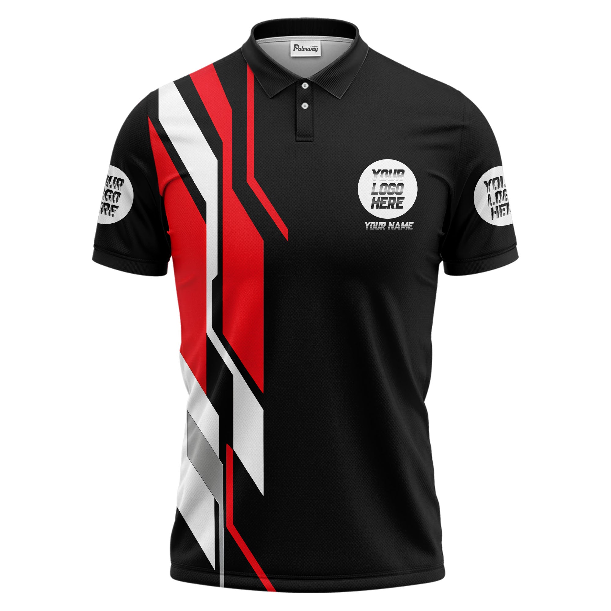 custom multi color geometric abstract modern men's performance polo shirt
