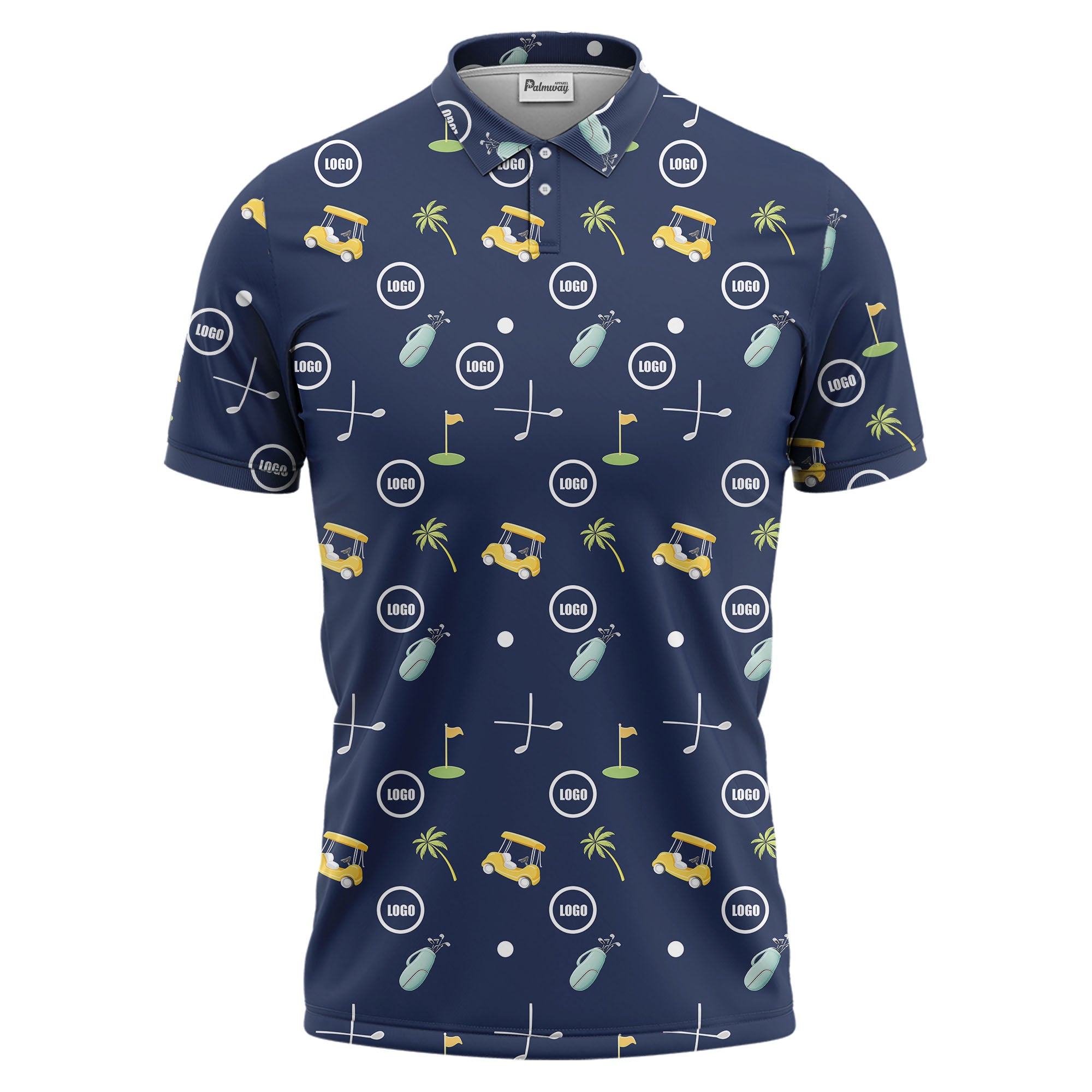 golf course pattern polo shirt hawaiian shirt