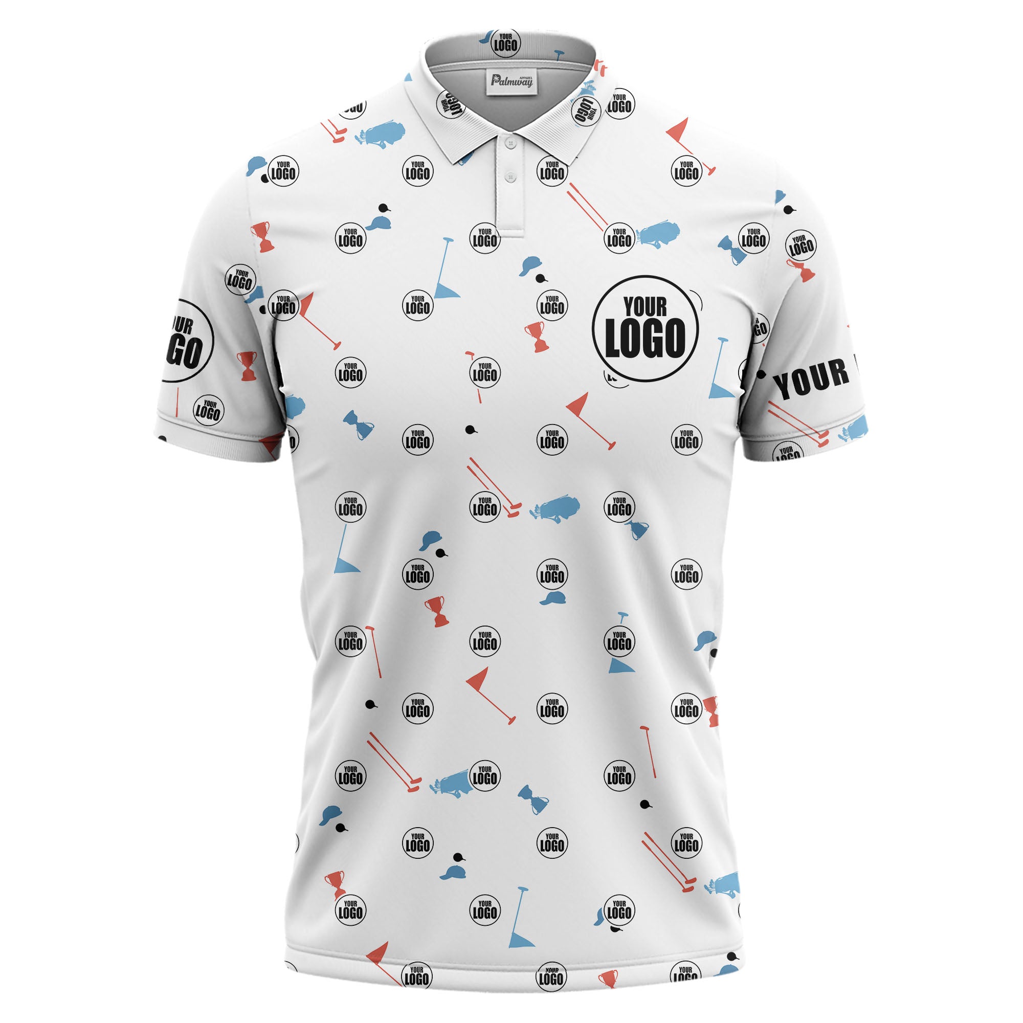 custom multi color golf sports custom logo polo shirt with team event tournament style hawaiian shirt