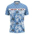 tropical hibiscus custom logo polo hawaiian shirt