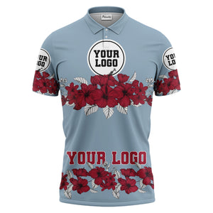 hibiscus floral polo shirt hawaiian shirt
