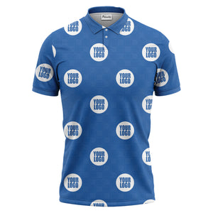 custom logo repeating polo shirt hawaiian shirt