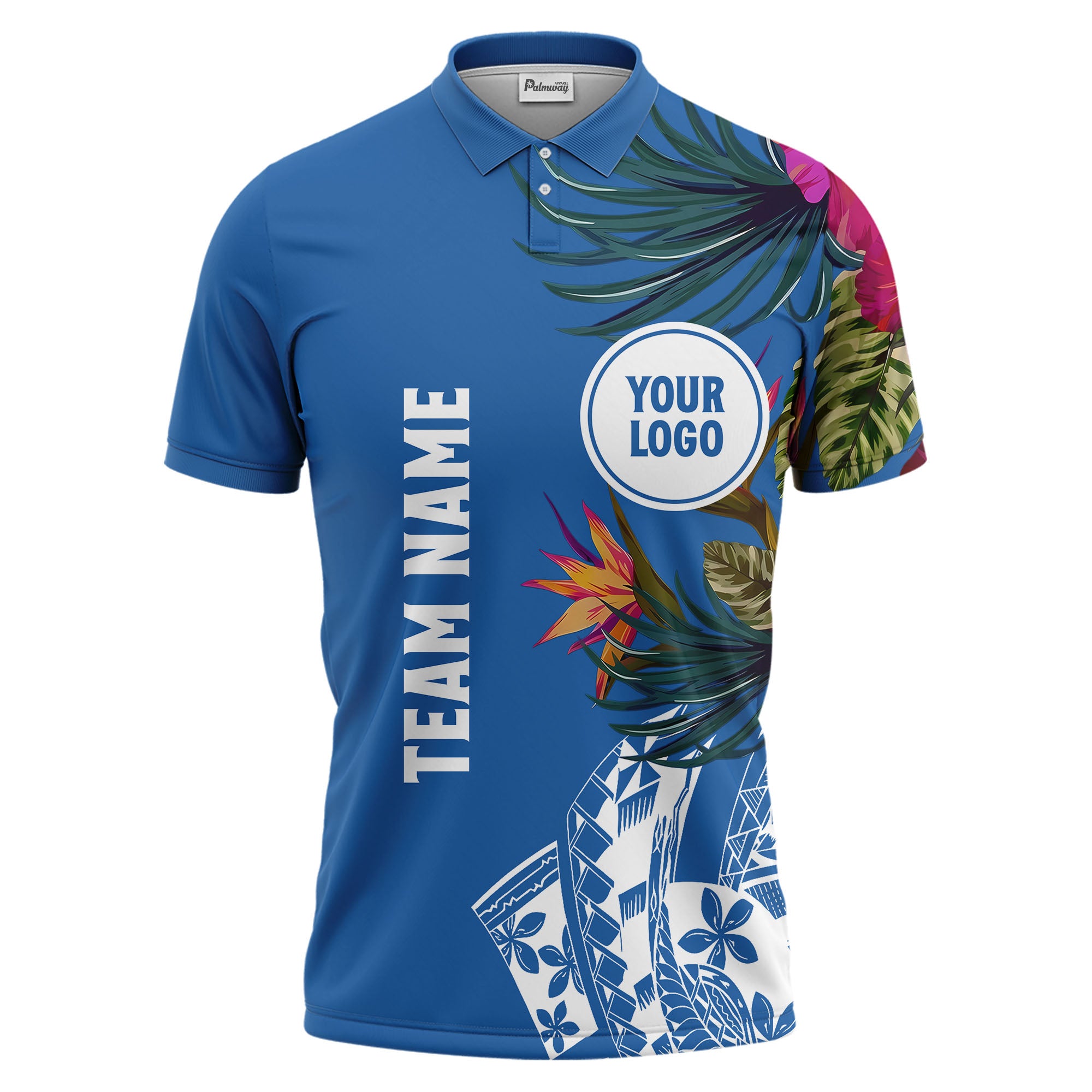 tropical floral team polo shirt hawaiian shirt