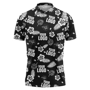 tropical floral custom polo custom polo shirt
