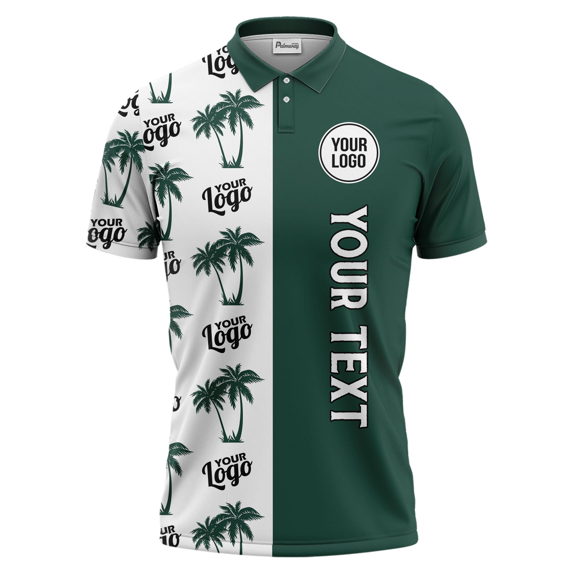 custom multi color tropical palm tree resort wear golf polo for men polo shirt
