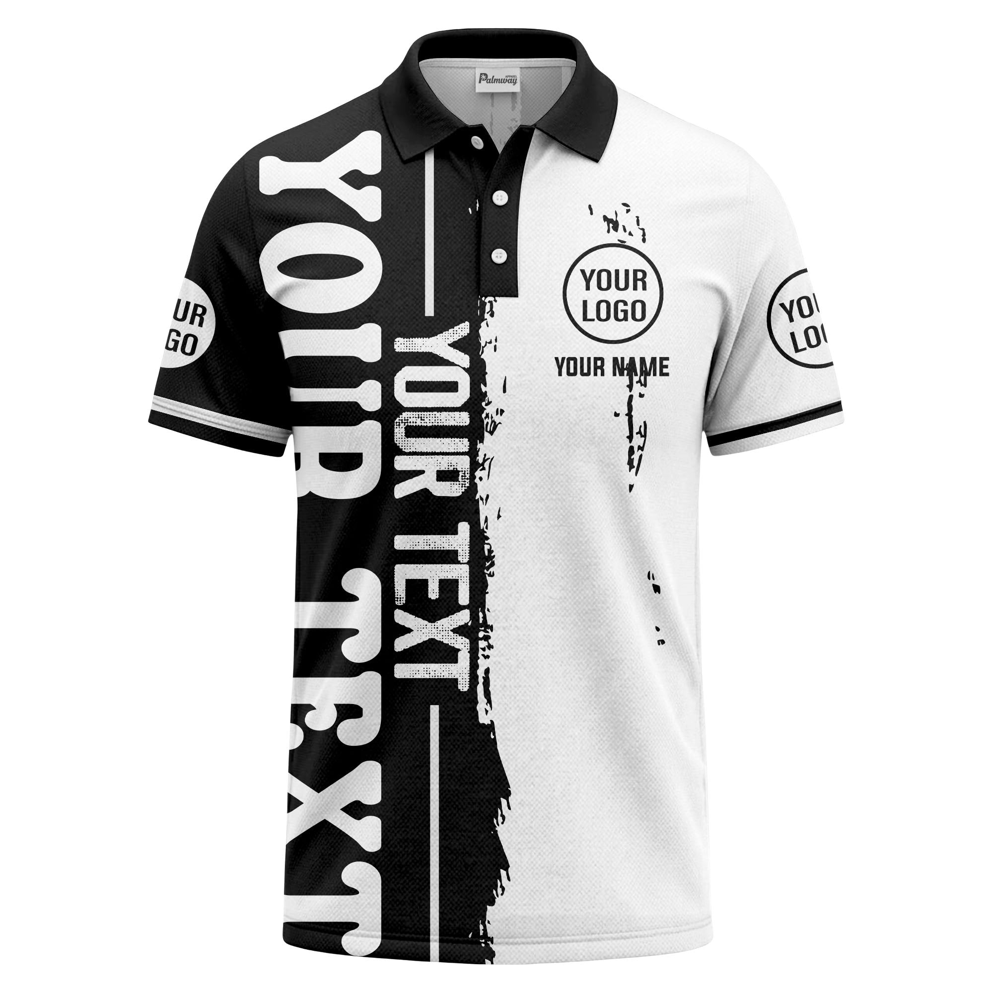 custom name & logo bold graphic personalized polo shirt