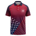 diagonal stars & stripes gradient patriotic polo shirt for men