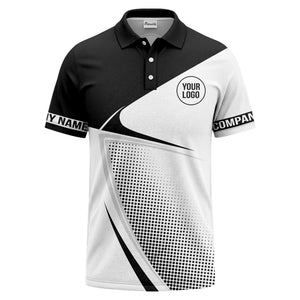 diagonal stripe dot geometric polo shirt for men