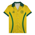 diagonal stripe yellow green bowling team hawaiian shirt
