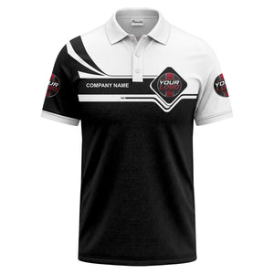 diamond stripe custom logo corporate polo shirt