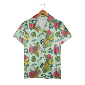 Earthy Sage Hawaiian Shirt with Vintage Fern and Eucalyptus Print