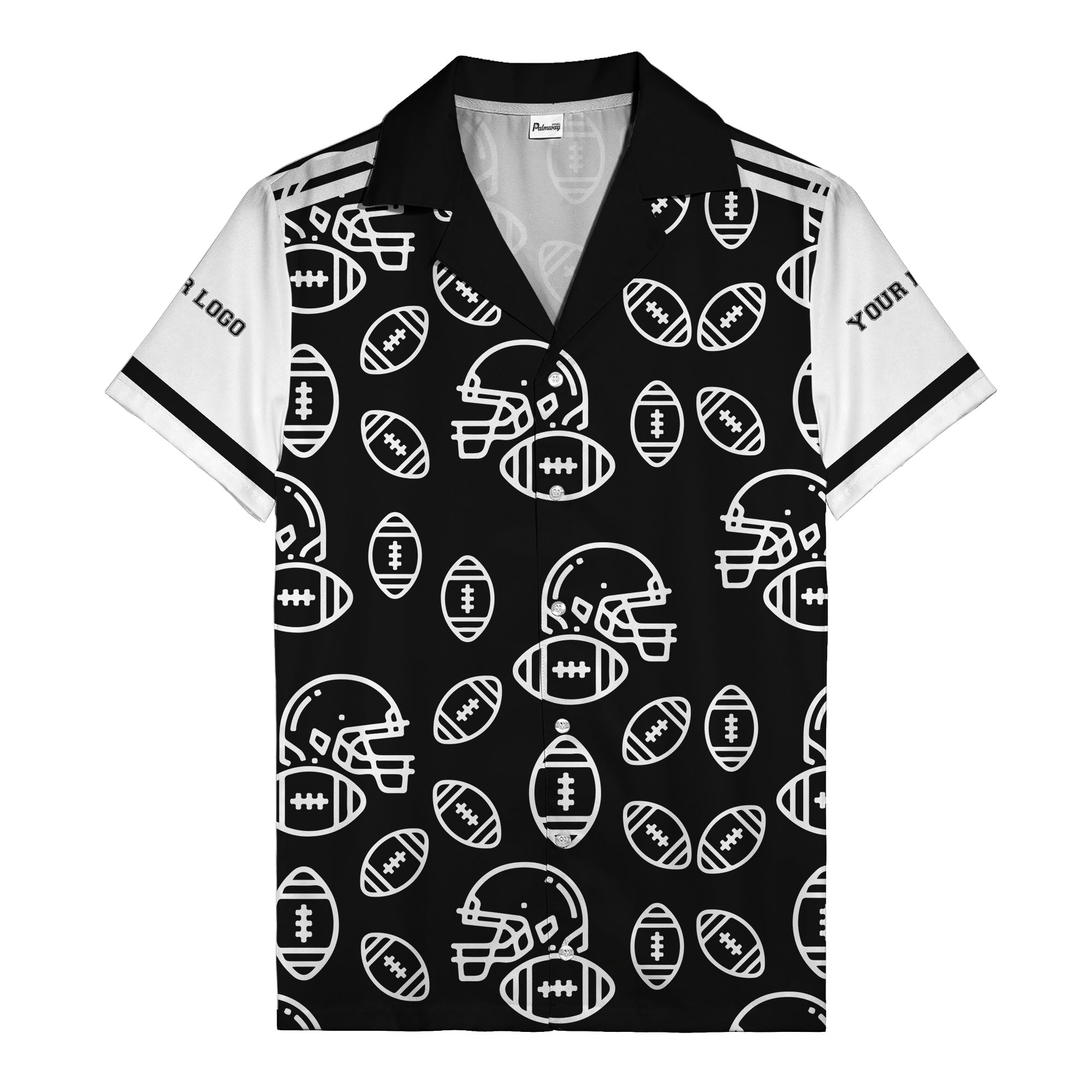 football helmets & balls repeat hawaiian shirt for men