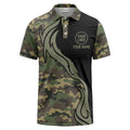 forest camouflage deer antlers personalized logo all over print polo shirt