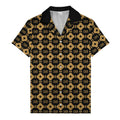 gold mon diamond lattice monogram hawaiian shirt for men