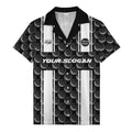 golf ball & white stripe repeat hawaiian shirt for golfers