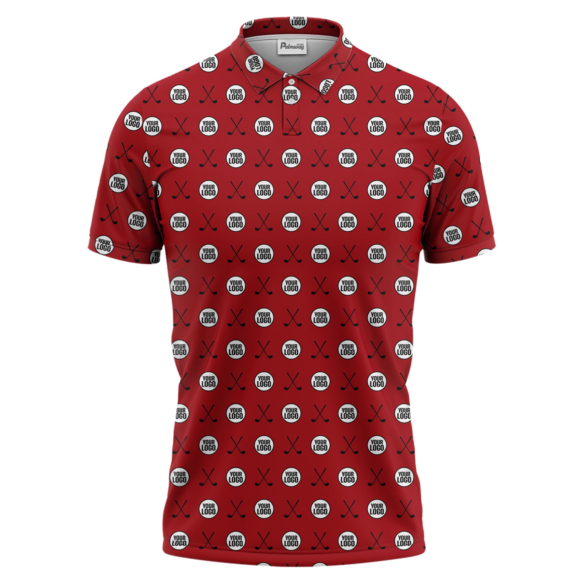 golf club pattern polo shirt for men | sporty custom color all-over print