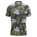 green camo floral custom logo polo shirt – military botanical pattern custom polo shirt