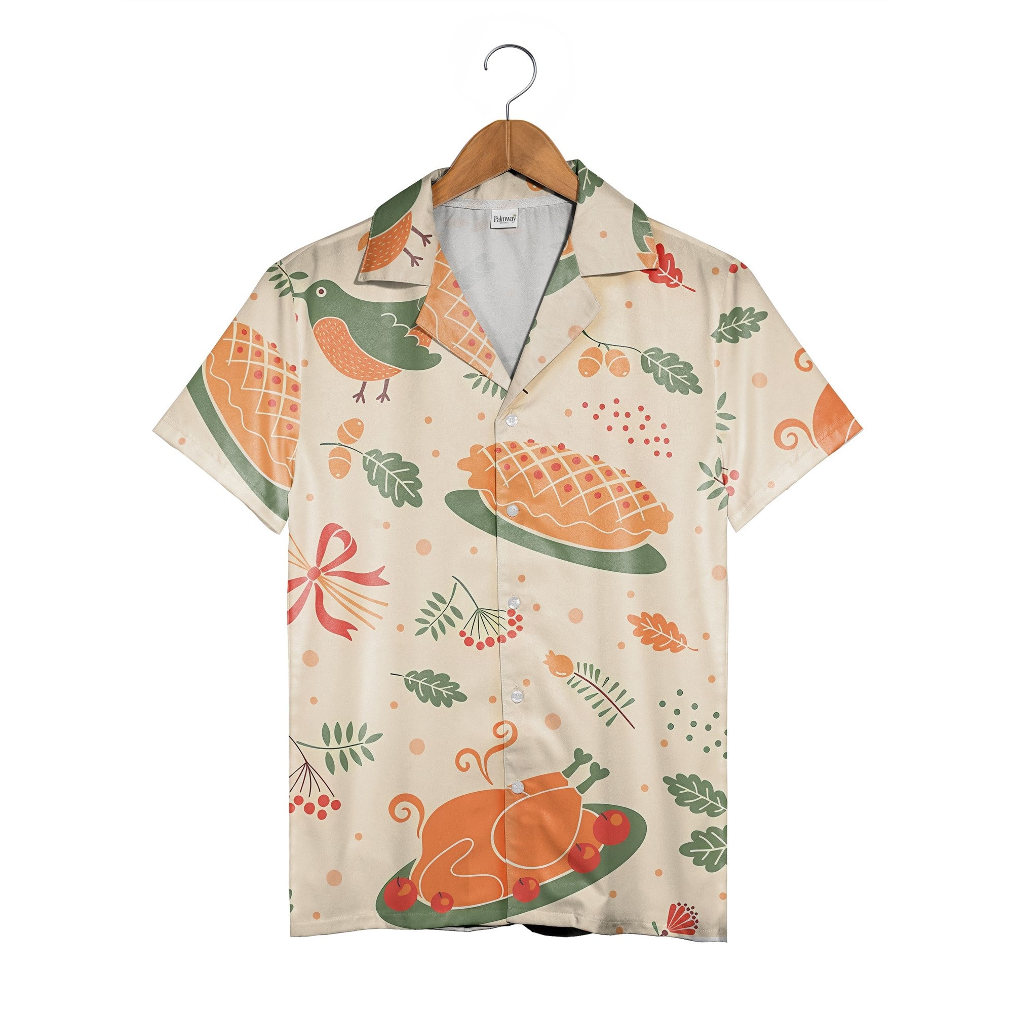 Harvest Feast Hawaiian Shirt with Roasted Turkey Sunflower and Apple Pie