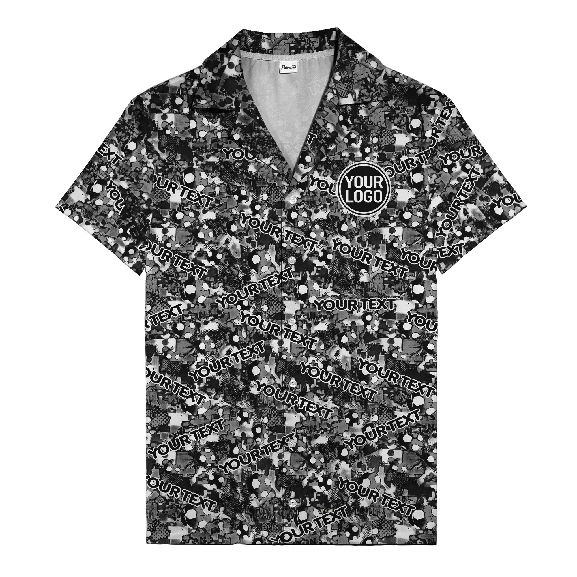 hexagon dot repeating custom text abstract geometric hawaiian shirt