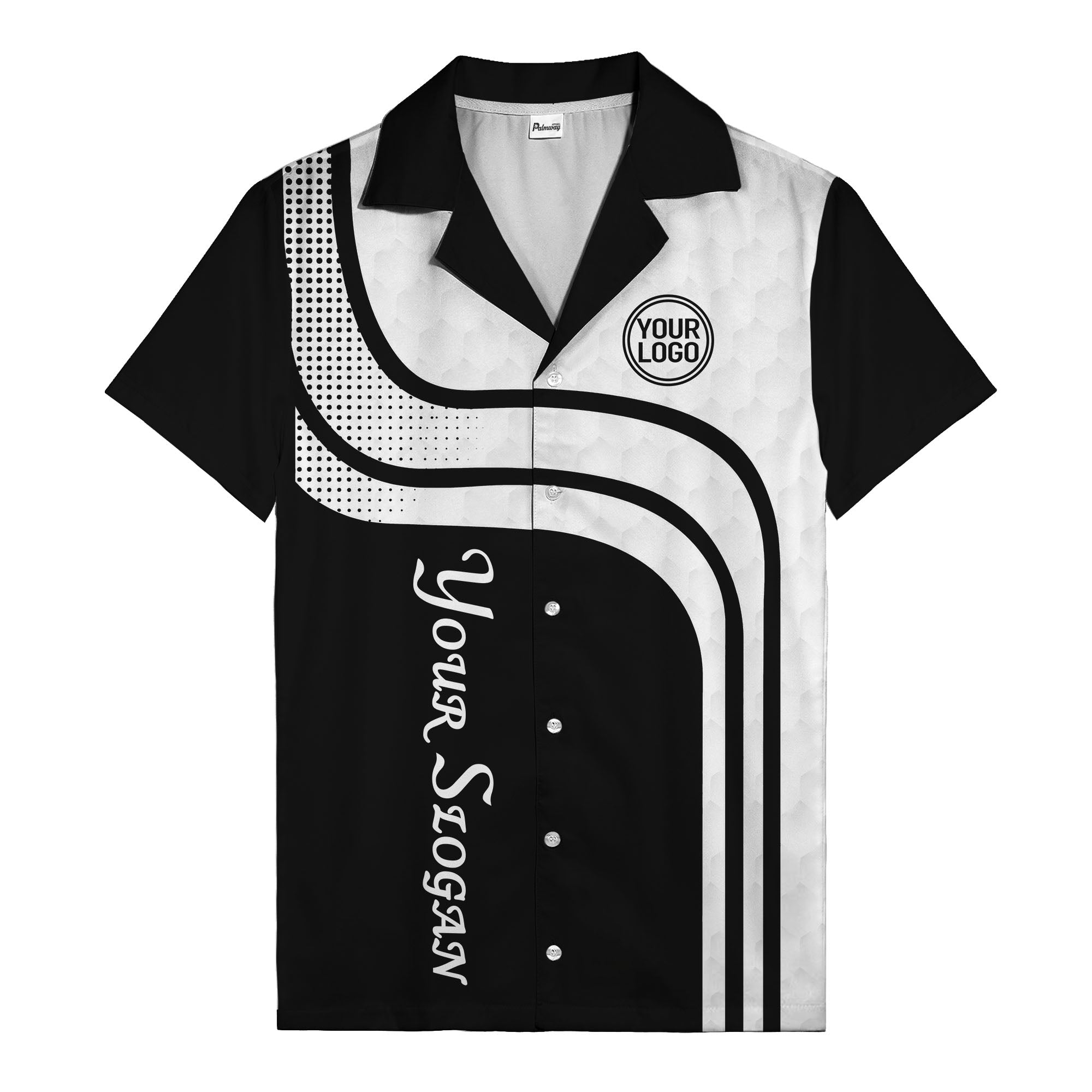 hexagon grid & retro curves hawaiian shirt for bowling fans