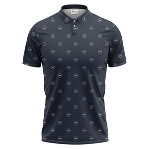 Illustrated Monogram Circles Logo Repeat Polo Shirt For Professional Uniform Style