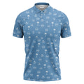 Illustrated Tropical Football Palm Tree Repeat Polo Shirt For Game Day