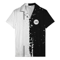 ink splattered abstract lines monochrome hawaiian shirt