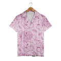 Lavender Line Art Hawaiian Shirt with Hibiscus Sketches